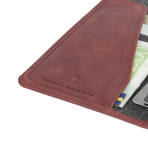 Krusell Sunne flipové puzdro na 4 karty pre Apple iPhone XS Max, vintage červená - 5