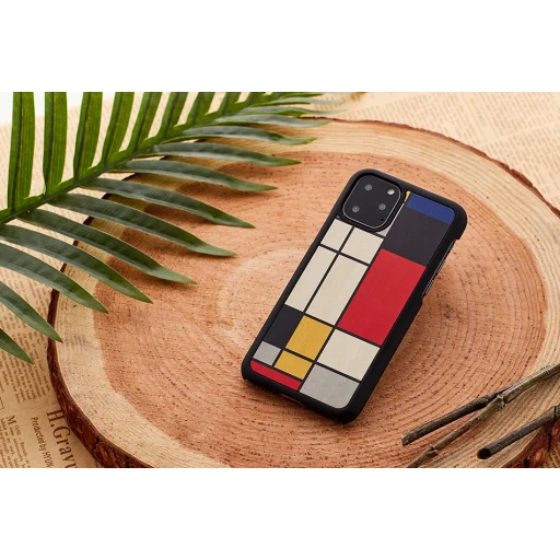 MAN&WOOD iPhone 11 Pro Max čierny kryt s dreveným vzorom - 3