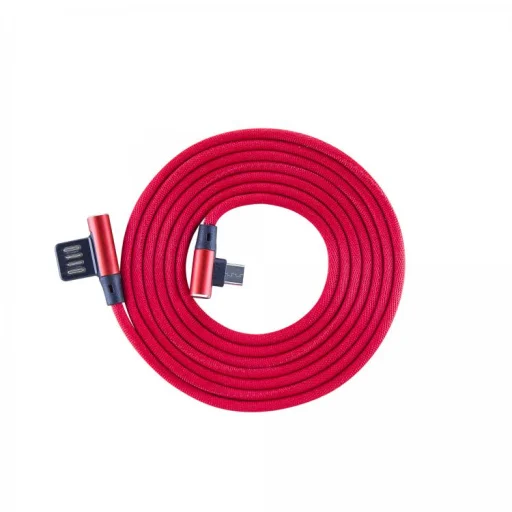 Sbox USB – Micro USB 90° kábel 1,5 m červený - 1