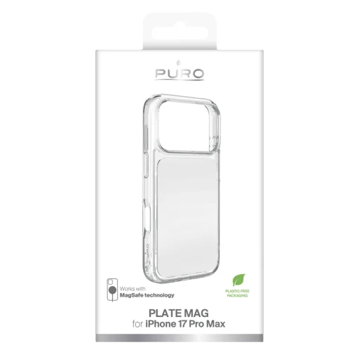 Puro Plate Mag kryt pre iPhone 17 Pro Max kompatibilný s MagSafe - Biely kryt - 2