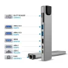 Tech-Protect HB09 8 az 1-ben Type-C / USB-C hub adapter Type-C + USB-A 3.0 + USB-C 3.0 + HDMI 4K 60Hz + SD/TF + PD 100W + RJ45 1000 Mb/s asztroszürke thumbnail