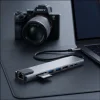 Tech-Protect HB09 8 az 1-ben Type-C / USB-C hub adapter Type-C + USB-A 3.0 + USB-C 3.0 + HDMI 4K 60Hz + SD/TF + PD 100W + RJ45 1000 Mb/s asztroszürke thumbnail