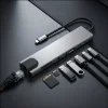 Tech-Protect HB09 8 az 1-ben Type-C / USB-C hub adapter Type-C + USB-A 3.0 + USB-C 3.0 + HDMI 4K 60Hz + SD/TF + PD 100W + RJ45 1000 Mb/s asztroszürke thumbnail