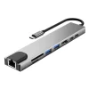 Tech-Protect HB09 8 az 1-ben Type-C / USB-C hub adapter Type-C + USB-A 3.0 + USB-C 3.0 + HDMI 4K 60Hz + SD/TF + PD 100W + RJ45 1000 Mb/s asztroszürke thumbnail
