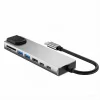 Tech-Protect HB09 8 az 1-ben Type-C / USB-C hub adapter Type-C + USB-A 3.0 + USB-C 3.0 + HDMI 4K 60Hz + SD/TF + PD 100W + RJ45 1000 Mb/s asztroszürke thumbnail