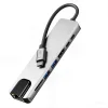 Tech-Protect HB09 8 az 1-ben Type-C / USB-C hub adapter Type-C + USB-A 3.0 + USB-C 3.0 + HDMI 4K 60Hz + SD/TF + PD 100W + RJ45 1000 Mb/s asztroszürke thumbnail