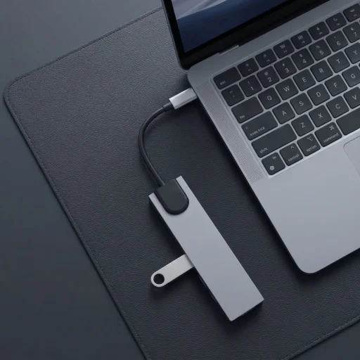 Tech-Protect HB09 8 az 1-ben Type-C / USB-C hub adapter Type-C + USB-A 3.0 + USB-C 3.0 + HDMI 4K 60Hz + SD/TF + PD 100W + RJ45 1000 Mb/s asztroszürke - 8