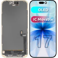 LCD kijelző modul Apple iPhone 17-hez, OLED FHD IC mozgatható verzió, utángyártott, fekete