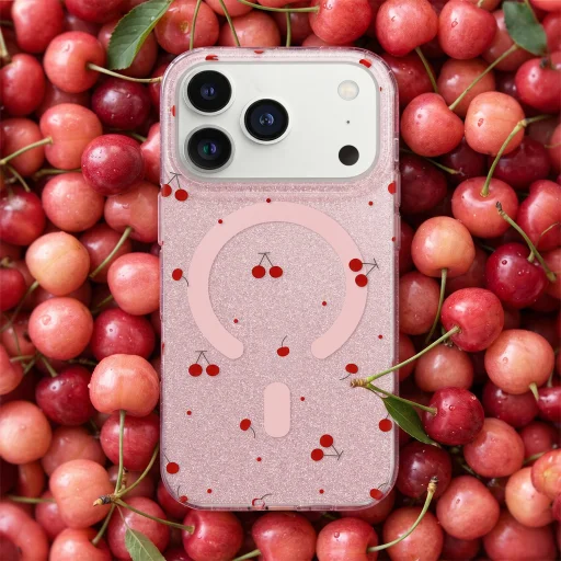 iPhone 11 Cseresznye Mag csillámos rózsaszín tok - 8