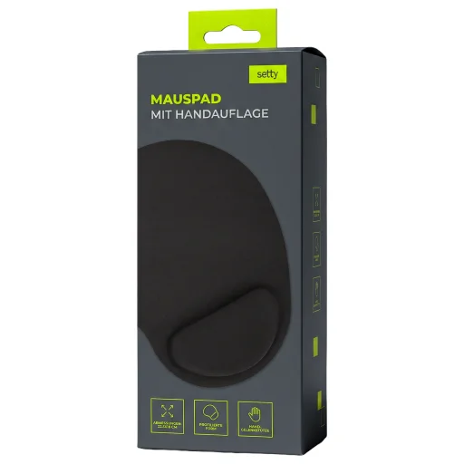 R Home Office fekete egérpad csuklótámasszal - 2