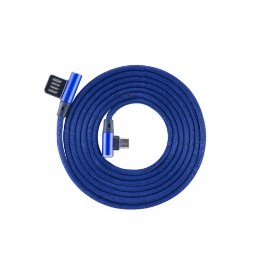 Sbox USB – Micro USB 90° kábel 1,5 m modrý - 1