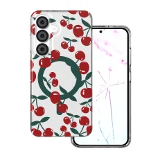 Samsung Galaxy S24 / S25 Cherry Mag priesvitný kryt s čerešňovým vzorom