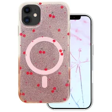 iPhone 11 Cseresznye Mag csillámos rózsaszín tok
