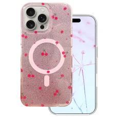 iPhone 16 Pro Max čerešňový trblietavý ružový obal
