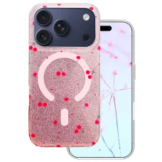 iPhone 17 Pro Max Cseresznye Mag tok csillogó, rózsaszín tok
