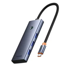 USB-C Hub Baseus UltraJoy, 3 x USB-A 3.0 - 1 x USB-C - 1 x HDMI - 1 x SD - 1 x microSD, Szürke