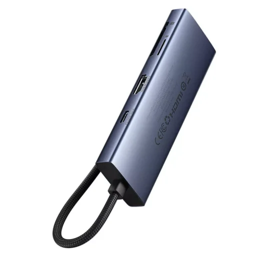USB-C Hub Baseus UltraJoy, 3 x USB-A 3.0 - 1 x USB-C - 1 x HDMI - 1 x SD - 1 x microSD, Szürke - 3
