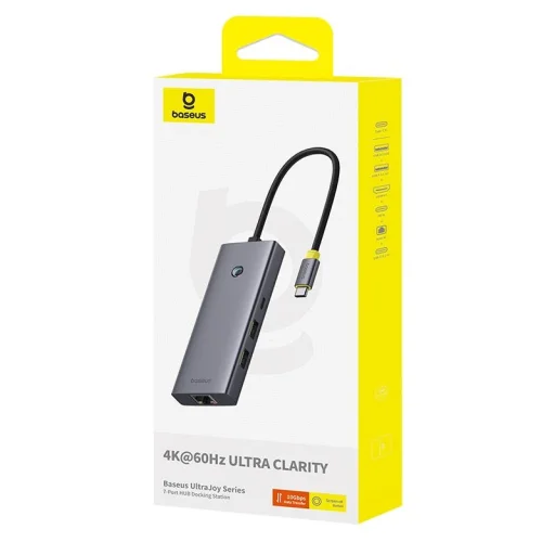 USB-C Hub Baseus UltraJoy, 3 x USB-A 3.0 - 1 x USB-C - 1 x HDMI - 1 x SD - 1 x microSD, Szürke - 4