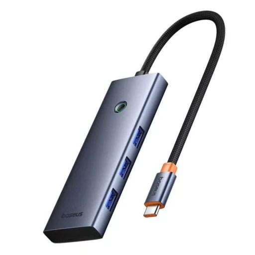 USB-C Hub Baseus UltraJoy, 3 x USB-A 3.0 - 1 x USB-C - 1 x HDMI - 1 x SD - 1 x microSD, Szürke - 1