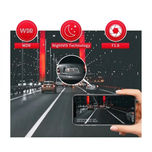 Dash + zadná kamera DDPAI mola N3 Pro, 1600P, Wi-Fi, čierna - 5