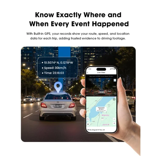 Palubná + zadná kamera DDPAI N5 Dual 2026, 4K, Wi-Fi, GPS, AI, čierna - 6