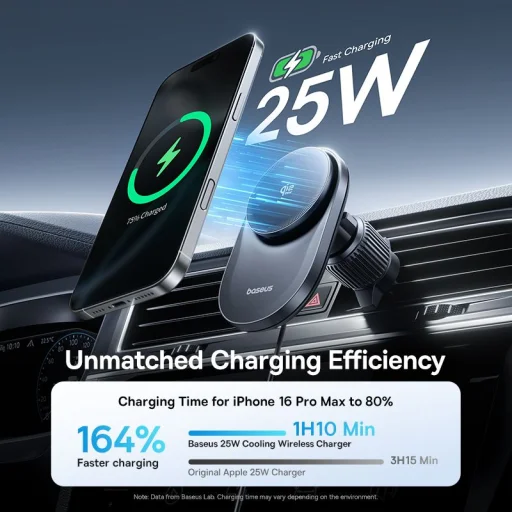 Bezdrôtová nabíjačka do auta Baseus PrimeTrip VC2 Pro, 25W, 1.67A, Čierna C0013N00 - 6