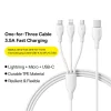 USB-A na Lightning / microUSB / USB-C kábel Baseus Ultra Fast 3in1, 18W, 3.5A, 1.3m, biely thumbnail