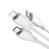 USB-A na Lightning / microUSB / USB-C kábel Baseus Ultra Fast 3in1, 18W, 3.5A, 1.3m, biely thumbnail