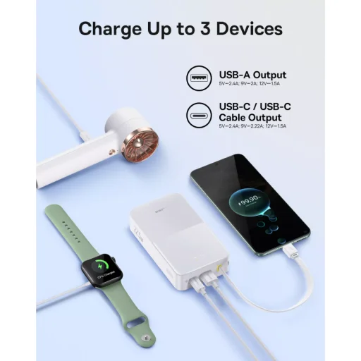 Powerbanka Baseus EnerFill Bipow2 Pro, 20000mAh, 22.5W, QC + PD, Biela E0027700 - 5