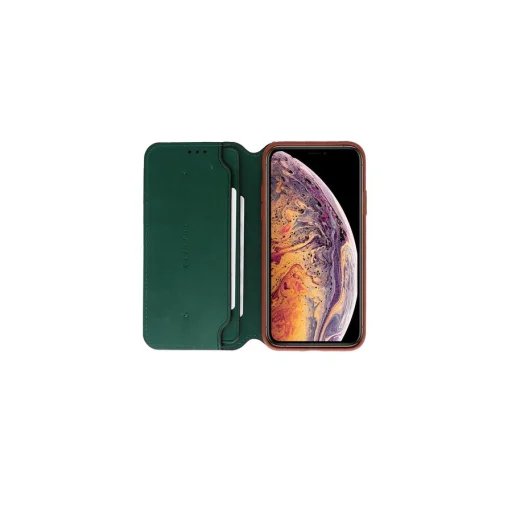 VixFox smart flipové puzdro pre iPhone XS Max, lesná zelená - 2