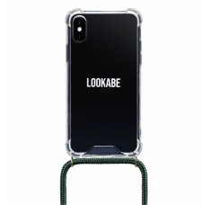 Lookabe Necklace iPhone X/Xs zlato-zelené puzdro so šnúrkou na krk