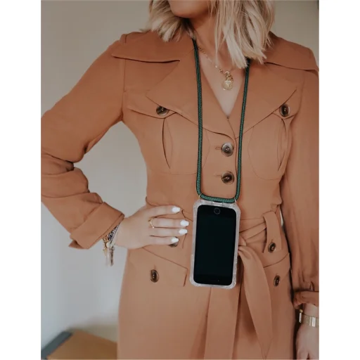 Lookabe Necklace iPhone X/Xs zlato-zelené puzdro so šnúrkou na krk - 7