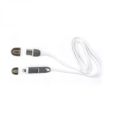 Sbox 2 v 1 USB – Micro USB + Lightning kábel 1 m biely