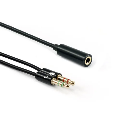 Sbox 35F-2X35M/R 3,5 mm samica 4-pinová – 2 ks 3,5 mm samec 3-pinový audio adaptér kábel - 2