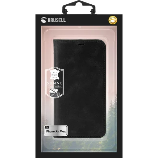 Krusell Sunne flipové puzdro na 4 karty pre Apple iPhone XS Max, vintage čierna - 7