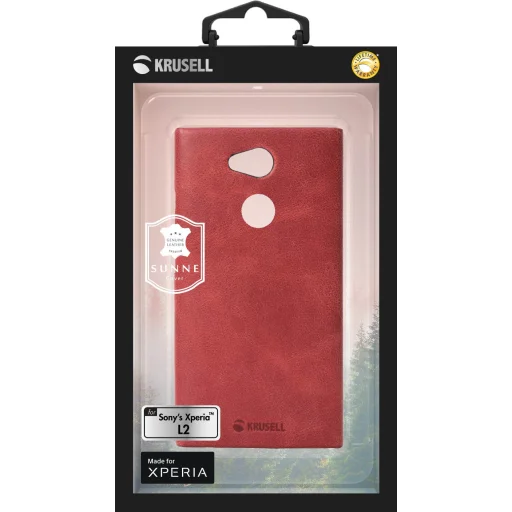 Krusell Sunne Cover Sony Xperia L2 vintage červené kožené puzdro - 6
