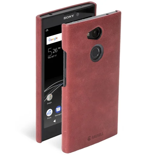 Krusell Sunne Cover Sony Xperia L2 vintage červené kožené puzdro - 1