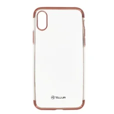 Tellur silikónový galvanizovaný kryt pre iPhone X/XS, ružovozlatý