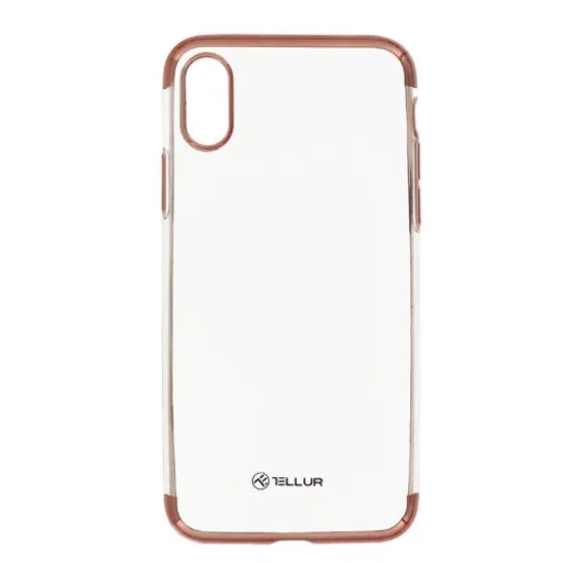 Tellur silikónový galvanizovaný kryt pre iPhone X/XS, ružovozlatý - 1