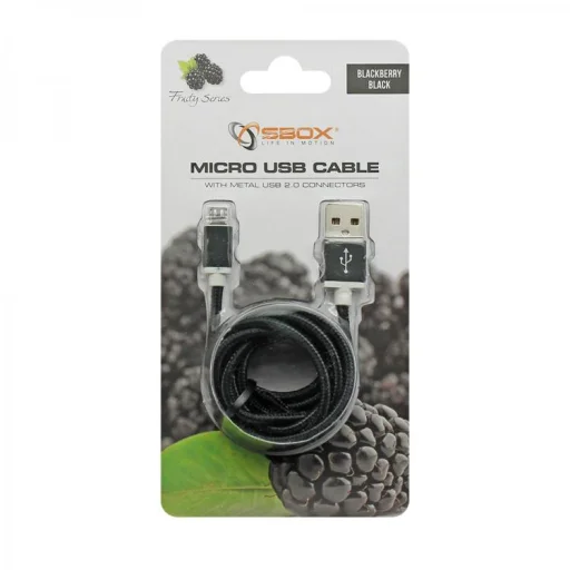 Sbox USB-A - Micro USB kábel 1,5 m čierny - 3