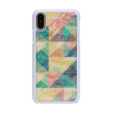 iKins mozaikové biele flipové puzdro na iPhone XS/S