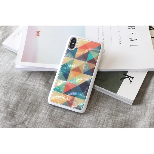 iKins mozaik fehér fliptok iPhone XS/S tok - 3