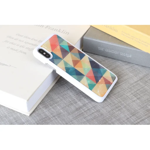 iKins mozaikové biele flipové puzdro na iPhone XS/S - 4