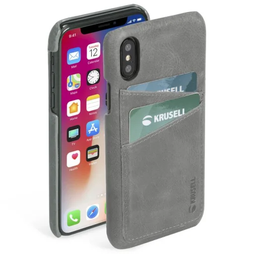 Krusell Sunne Cover Apple iPhone XS Max vintage sivé puzdro - 1