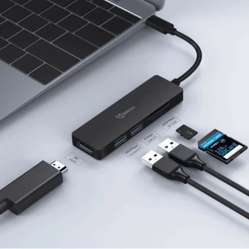 Sbox TCA-51 USB Type-C–HDMI/USB 3.0/SD+TF adaptér - 2