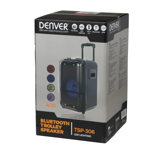 Denver TSP-306 Prenosný Bluetooth trolley reproduktor - 10