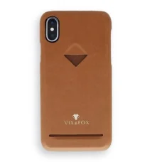 VixFox zadný kryt s držiakom na karty pre iPhone XS Max, karamelovohnedý