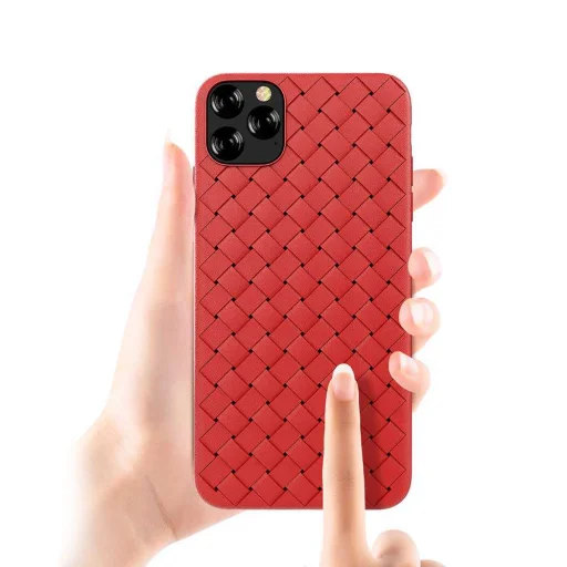Devia Woven Pattern Design Soft Case iPhone 11 Pro červený kryt - 3