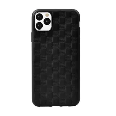 Devia Woven2 vzorované TPU puzdro pre iPhone 11 Pro, čierne puzdro