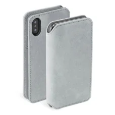 Krusell Broby 4 Card SlimWallet Apple iPhone XS svetlosivé vyklápacie puzdro